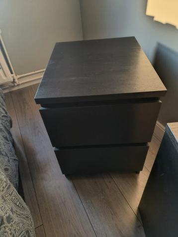 2x IKEA MALM nachtkastjes - zwart - afbeelding 2