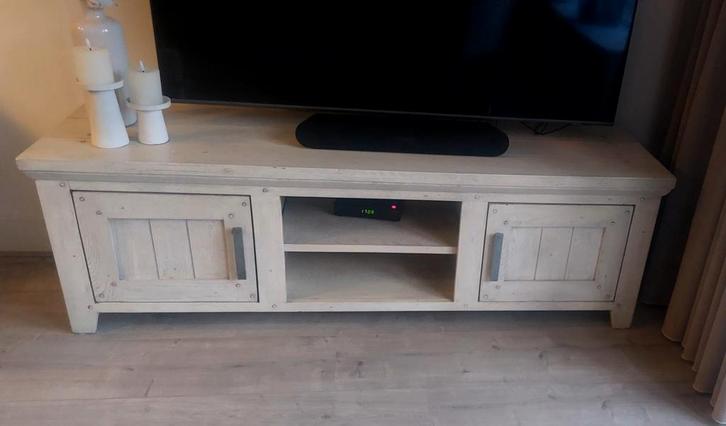 Mooi whitewashed TV Meubel Pronto, Huis en Inrichting, Kasten | Televisiemeubels, Zo goed als nieuw, Minder dan 100 cm, 100 tot 150 cm