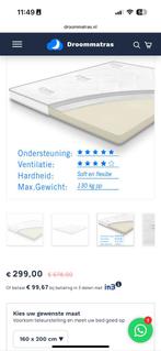 11 cm traagschuim topmatras topper 160 200, Ophalen, Tweepersoons, Zo goed als nieuw, 200 cm