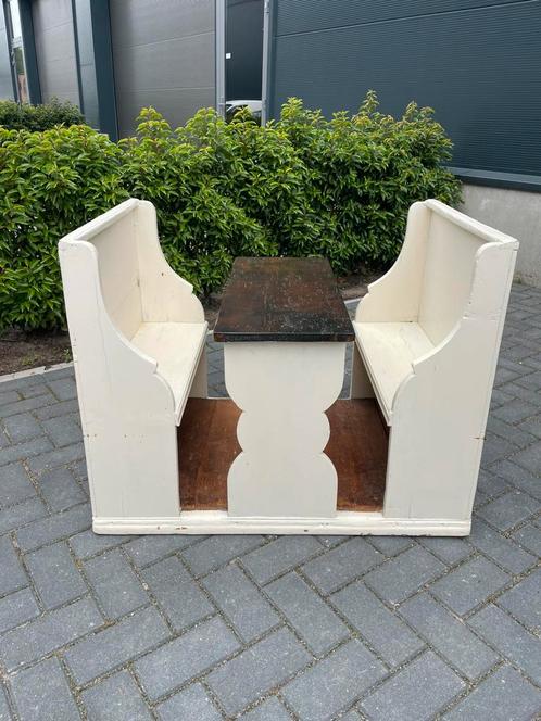 Antiek Engels schoolbankje, Antiek en Kunst, Antiek | Meubels | Stoelen en Banken, Ophalen