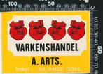 Sticker: Varkenshandel Arts - Volkel (2), Verzamelen, Ophalen of Verzenden, Zo goed als nieuw, Bedrijf of Vereniging