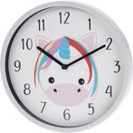 Wandklok met eenhoorn rond 22cm, Ophalen of Verzenden, Nieuw, Wandklok