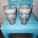 Glazen met afbeelding hollandse grachtenhuisjes en een fiets, Ophalen, Glas of Glazen, Overige stijlen, Glas