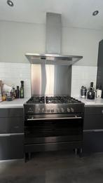 Gasfornuis M-system – 6 pitten met afzuigkap – 90 cm breed, Witgoed en Apparatuur, Fornuizen, Gebruikt, 60 cm of meer, Ophalen of Verzenden