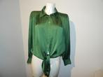 BA&SH zijde achtige blouse appel groen knoopjes steentjes M