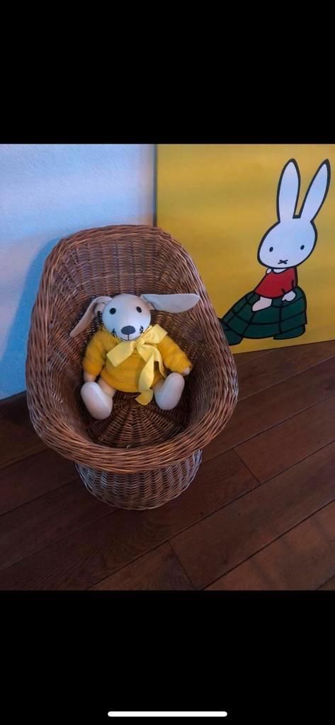 Vintage Rotan Riet Kinderstoel, Antiek en Kunst, Antiek | Meubels | Stoelen en Banken, Ophalen of Verzenden