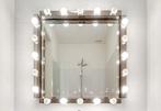 Vanity Spiegel met Veel Lampen 60x60 (66x66 met lijst), Ophalen, Gebruikt, Rond, Minder dan 100 cm