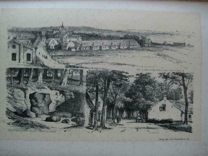 87 / Hilversum / Laren Litho 1887, Antiek en Kunst, Kunst | Litho's en Zeefdrukken, Ophalen of Verzenden