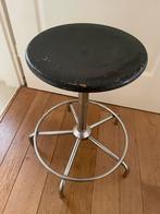 Grote chrome vintage antieke kruk draaikruk apothekerskruk., Ophalen of Verzenden, Zo goed als nieuw, Hout