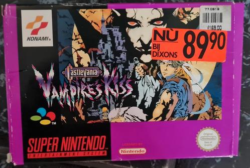 SNES games waaronder vampire kiss en Mario all stars Console, Spelcomputers en Games, Games | Nintendo Super NES, Zo goed als nieuw