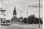 DEN HAAG PLEIN 1813 STANDBEELD ROTONDE HTM TRAM LIJN 1, Ophalen of Verzenden, 1940 tot 1960, Gelopen, Zuid-Holland