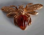 Vintage broche goudkleurig insect, Sieraden, Tassen en Uiterlijk, Broches, Ophalen of Verzenden, 4 tot 7 cm, Goud