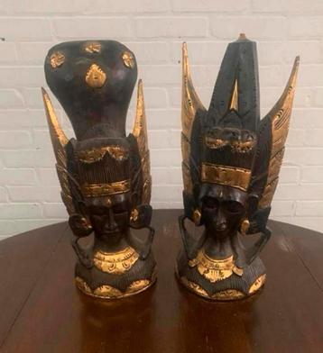 Maskers Bali Thailand Gold God Barong Wood Boeddha Mask 20 beschikbaar voor biedingen