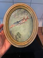 Vintage Italiaanse lijst met vissen print, Huis en Inrichting, Ophalen of Verzenden, Gebruikt, Hout, Minder dan 50 cm