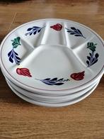 4x Royal Boch boerenbont fonduebord,23cm, Ophalen of Verzenden