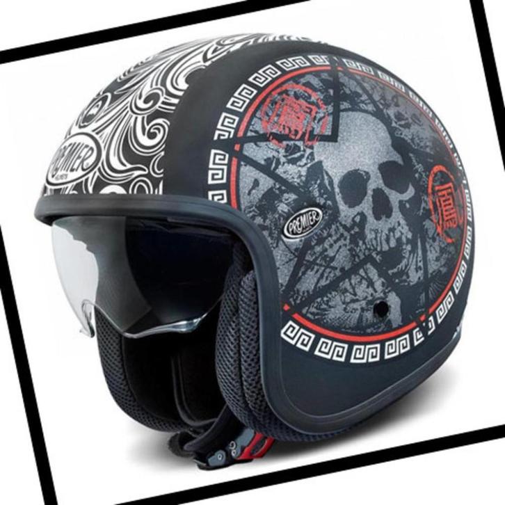 Premier Vintage SK9 BM motorhelm SALE, Motoren, Kleding | Motorhelmen, Dames, Heren, Kinderen, Jethelm, S, Overige merken, Nieuw met kaartje