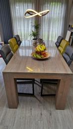 Zeer nette massief eikenhouten eetkamertafel 200x100 cm, Ophalen, Gebruikt, Eikenhout, 200 cm of meer