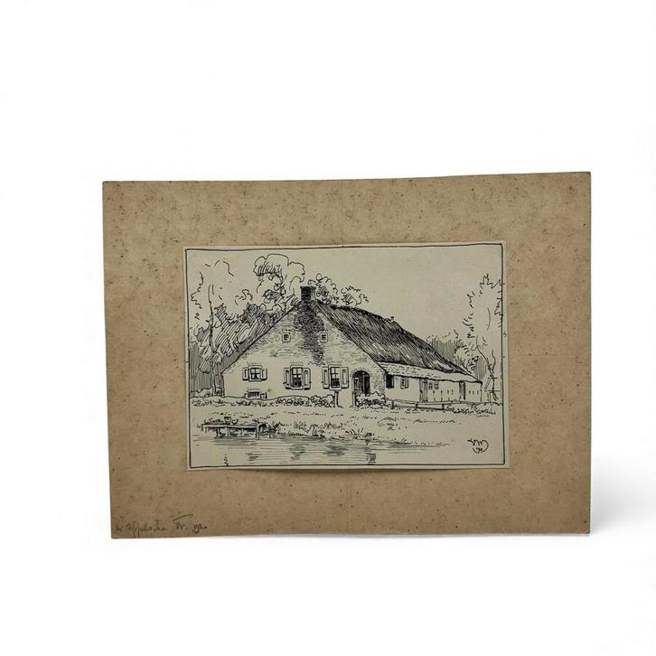 ds Wiersma (1878-1956) - Appelscha, 1920, Antiek en Kunst, Kunst | Tekeningen en Foto's, Ophalen of Verzenden