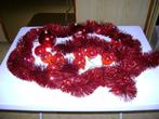 13del kerstboom versiering 12 ballen en dikke lametta slinge, Ophalen of Verzenden, Zo goed als nieuw