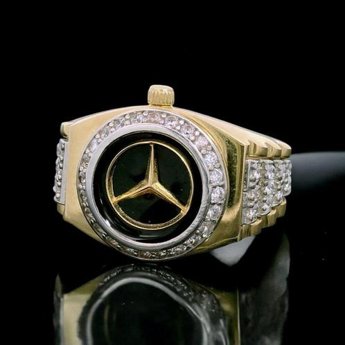 Prachtige 14 krt gouden Mercedes ring, Sieraden, Tassen en Uiterlijk, Ringen, Nieuw, Heer, Goud, Ophalen of Verzenden