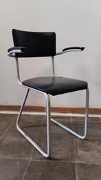 Vintage Buisframe Stoel Gispen/de Wit, Huis en Inrichting, Ophalen, Gebruikt, Zwart, Vintage buisframe