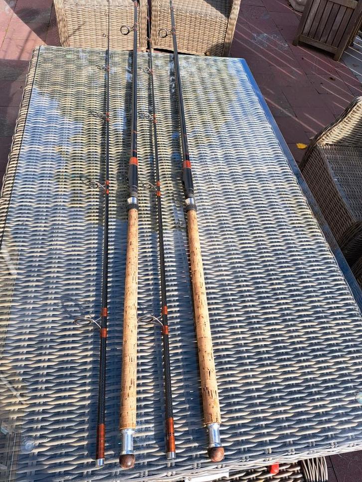 2 x OLDSKOOL 2 X SPORTEX KEVLAR VAN CO SIELHORST, Watersport en Boten, Hengelsport | Karpervissen, Zo goed als nieuw, Complete set