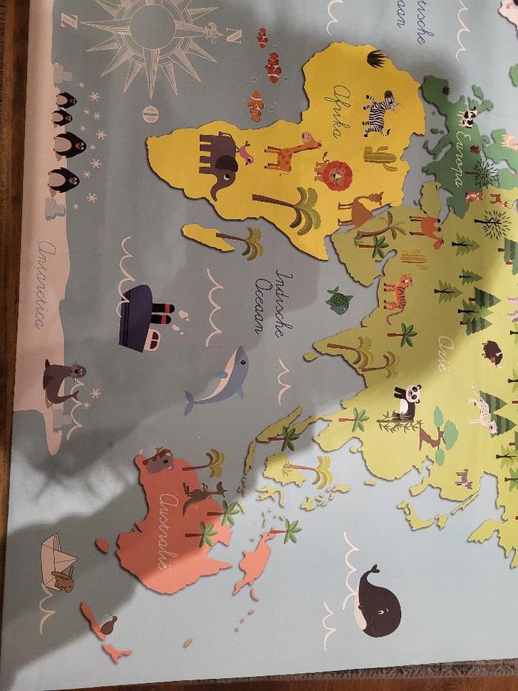 Krukje, dierenkoppen en poster, Kinderen en Baby's, Kinderkamer | Inrichting en Decoratie, Zo goed als nieuw, Wanddecoratie, Ophalen