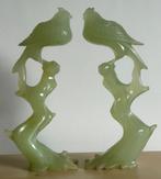 Antieke Chinese JADE vogels op stam Chinees, Verzenden