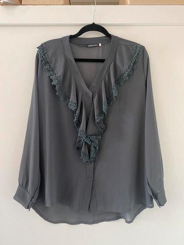 dames grijze boho ibiza ruffle blouse top mt 40 beschikbaar voor biedingen