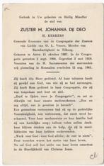 zr. Hendrika Kerkers 1887 Asten + 1961 Rosmalen, 73 jaar, Verzamelen, Bidprentjes en Rouwkaarten, Verzenden, Bidprentje