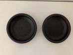 2x Aardewerk tapasschaaltje | zwart | 10cm doorsnede, Ophalen of Verzenden, Effen, Aardewerk, Schaal of Schalen