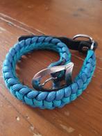 Handgemaakte honden halsband van paracord en leer ., Ophalen of Verzenden