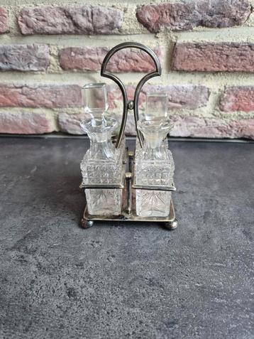 Antiek cruet setje peper/zout  beschikbaar voor biedingen