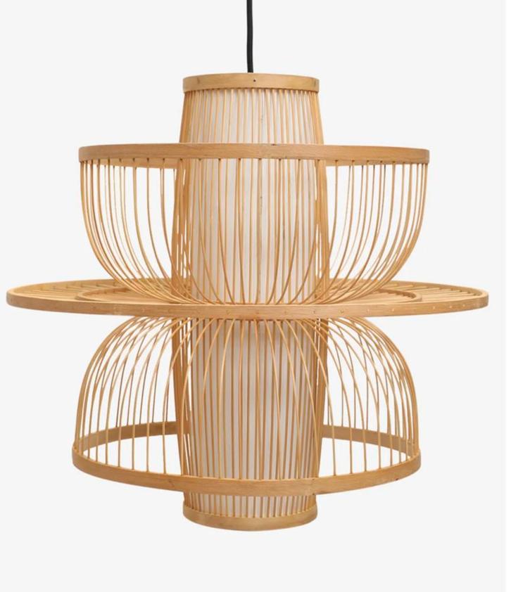 Hanglamp bamboe, japandi stijl van Sissy Boy, Huis en Inrichting, Lampen | Hanglampen, Zo goed als nieuw, Minder dan 50 cm, Overige materialen