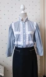 Tru, blauw-wit gestreepte folkloristische blouse , mt 38-40, Maat 38/40 (M), Tru., Blauw, Ophalen of Verzenden
