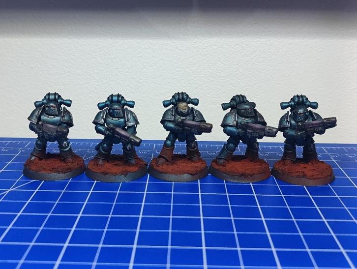 Warhammer 30k Alpha Legion Plasma Gun Support Squad Set 2, Hobby en Vrije tijd, Wargaming, Gebruikt, Warhammer, Figuurtje(s), Met verf