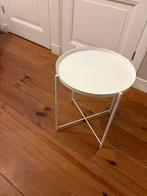 Ikea Gladom bijzettafel - Wit, Huis en Inrichting, Minder dan 45 cm, Minder dan 55 cm, Metaal of Aluminium, Rond