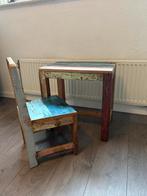 Schattig scrapwood tafeltje met stoeltje, Ophalen, Gebruikt