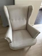 IKEA Strandmon oorfauteuil beige linnen, Huis en Inrichting, Fauteuils, Ophalen, Gebruikt, Stof