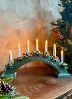 Vintage kerst kandelaar - adventskandelaar - kerst lamp, Ophalen of Verzenden