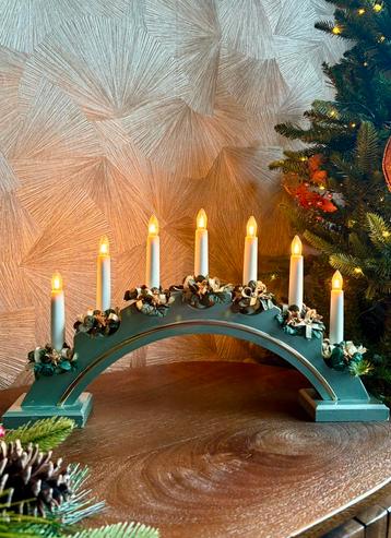 Vintage kerst kandelaar - adventskandelaar - kerst lamp beschikbaar voor biedingen