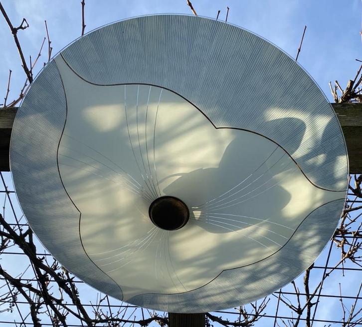 Leuke Fifties Plafonniére - vintage retro mid century design, Huis en Inrichting, Lampen | Plafondlampen, Zo goed als nieuw, Glas