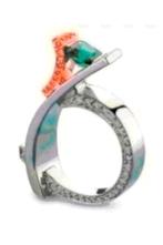 Ring groene steen maat 18, Sieraden, Tassen en Uiterlijk, Ringen, Verzenden, Nieuw, Zilver