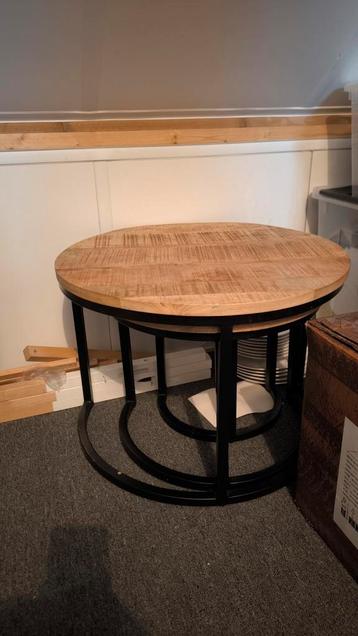Salontafel 3 delig mangohout leenbakker beschikbaar voor biedingen