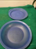 tupperware bord met deksel blauw 700ml, Ophalen of Verzenden
