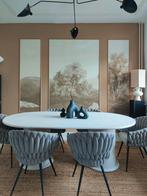 Ovale witte eettafel - 223x122cm, Ophalen, Gebruikt, 100 tot 150 cm, 200 cm of meer