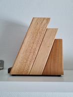 BK messenblok hout met tablet / kookboek houder, Ophalen of Verzenden, Zo goed als nieuw, Hout, Los bestek
