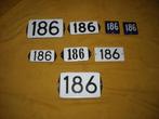 oud emaille huisnummer 186 ook 187 188 189 190 191 192 193 4, Ophalen of Verzenden