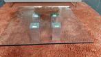 salontafel, glas, Huis en Inrichting, Tafels | Salontafels, Ophalen, Gebruikt, 50 tot 100 cm, Vierkant