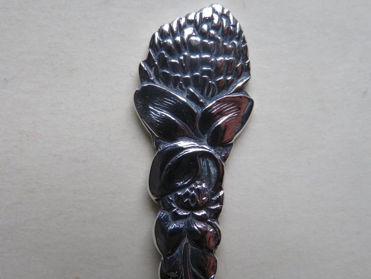 Verzilverd Gero lepeltje Klaver / bloem dubbelzijdig mod.496, Antiek en Kunst, Antiek | Bestek, Verzenden